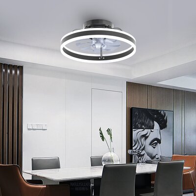 20'' Modern LED Ceiling Fan with Light and Remote Control