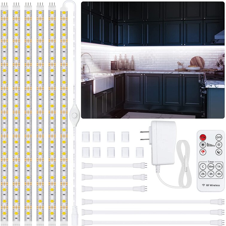 60leds Under Cabinet Lights Closet Kitchen Counter LED Light+dimmer+power