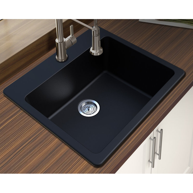 Winpro Granite Quartz 25 L X 22 W Single Bowl Drop In Kitchen