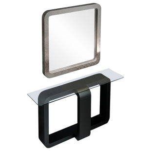 Schuller Console Table And Mirror Set by Orren Ellis Wonderful