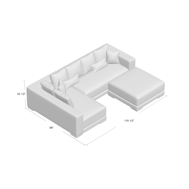 Danielle Left Hand Facing Sectional with Ottoman & Reviews Joss & Main
