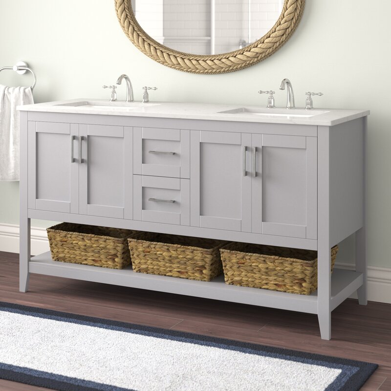 Beachcrest Home Caoimhe 60 Double Bathroom Vanity Set Reviews Wayfair