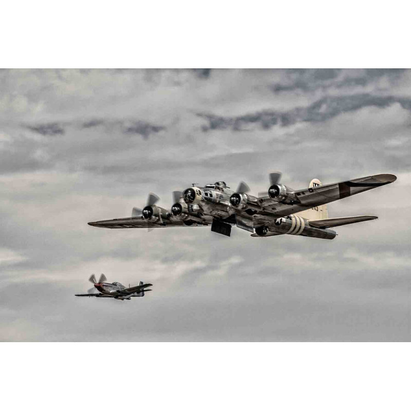 Williston Forge B 17 Flying Fortress With P 51 Mustang Escort