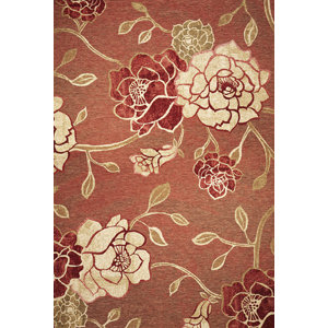 Freeport Brick Red Flora Indoor/Outdoor Area Rug