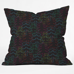 Zoe Wodarz Forest Neon Lights Throw Pillow