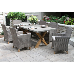 Go to store & view more images Roese 7 Piece Teak Dining Set with Sunbrella Cushions by Gracie Oaks