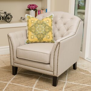 Plumwood Tufted Fabric Armchair