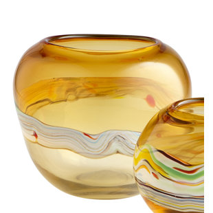 Glass Vase Amber Decor Wayfair