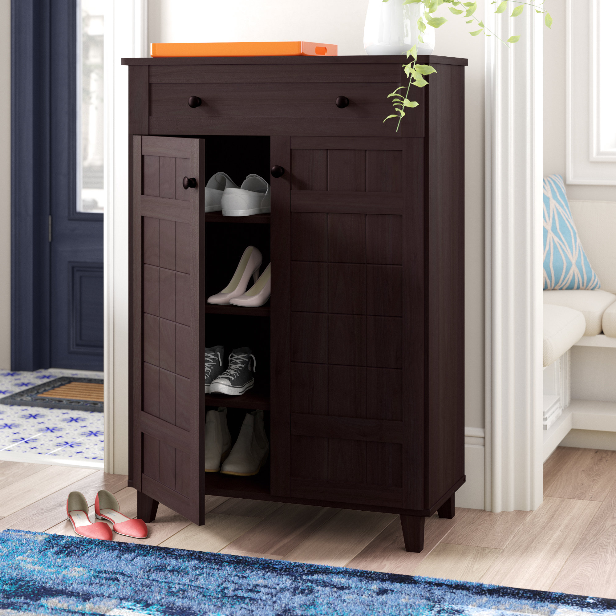 Red Barrel Studio Modern 15 Pair Shoe Storage Cabinet Reviews Red Barrel Studio Modern 15 Pair Shoe Storage Cabinet Reviews Wayfair