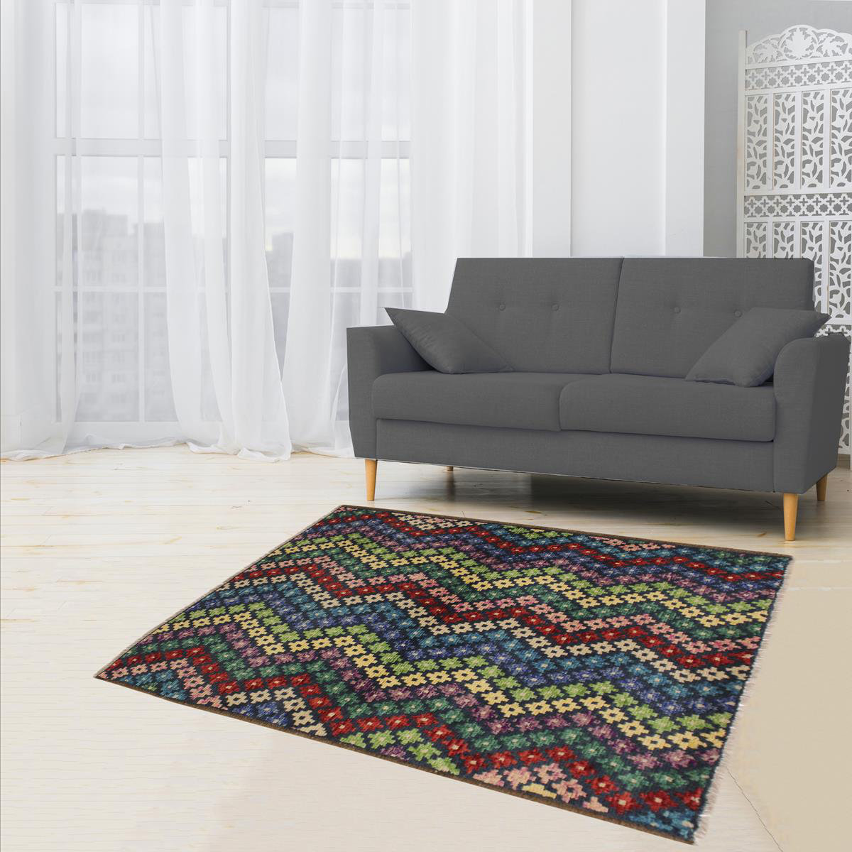 Isabelline One Of A Kind Laudalino Hand Knotted 1960s Heritage Teal Red Green 3 4 X 4 8 Wool Area Rug Wayfair