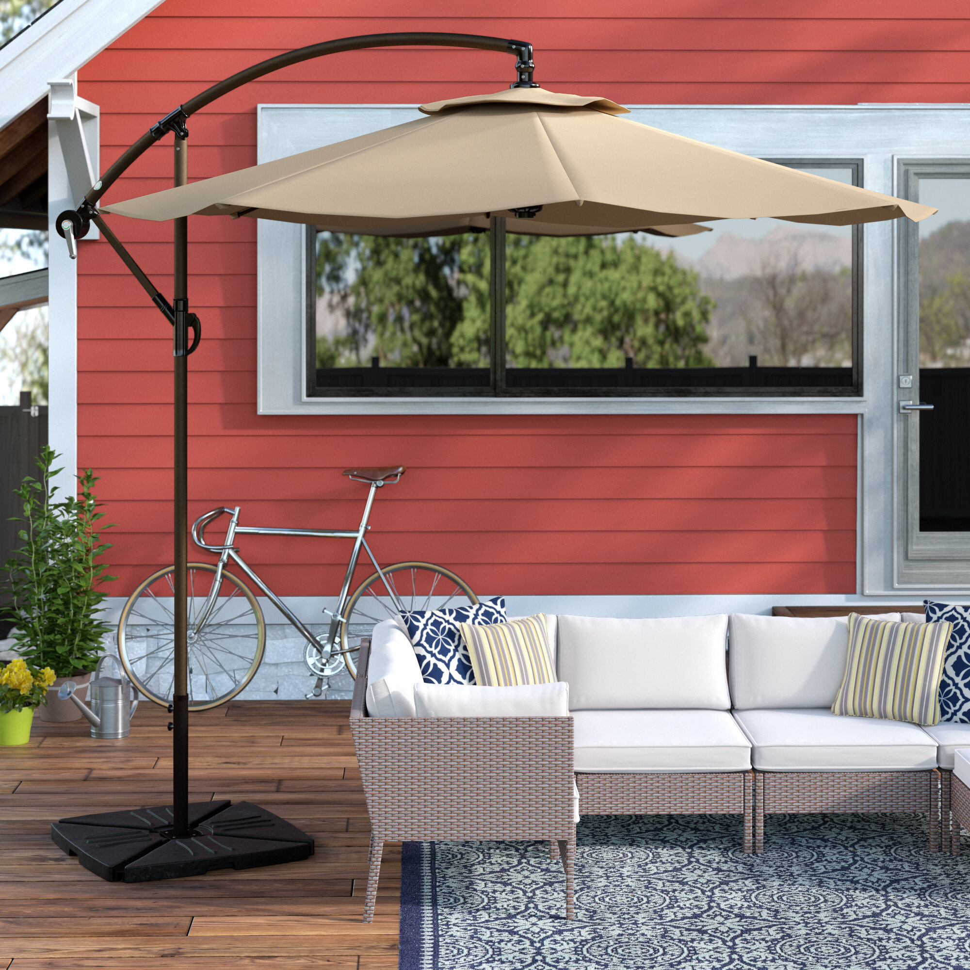 Alcott Hill® Karr 120'' Cantilever Umbrella & Reviews | Wayfair