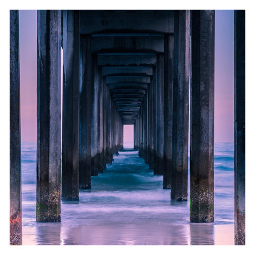 Pier at Sunset 1.92m x 1.92m Textured Matte Peel & Stick Wall Mural East Urban Home