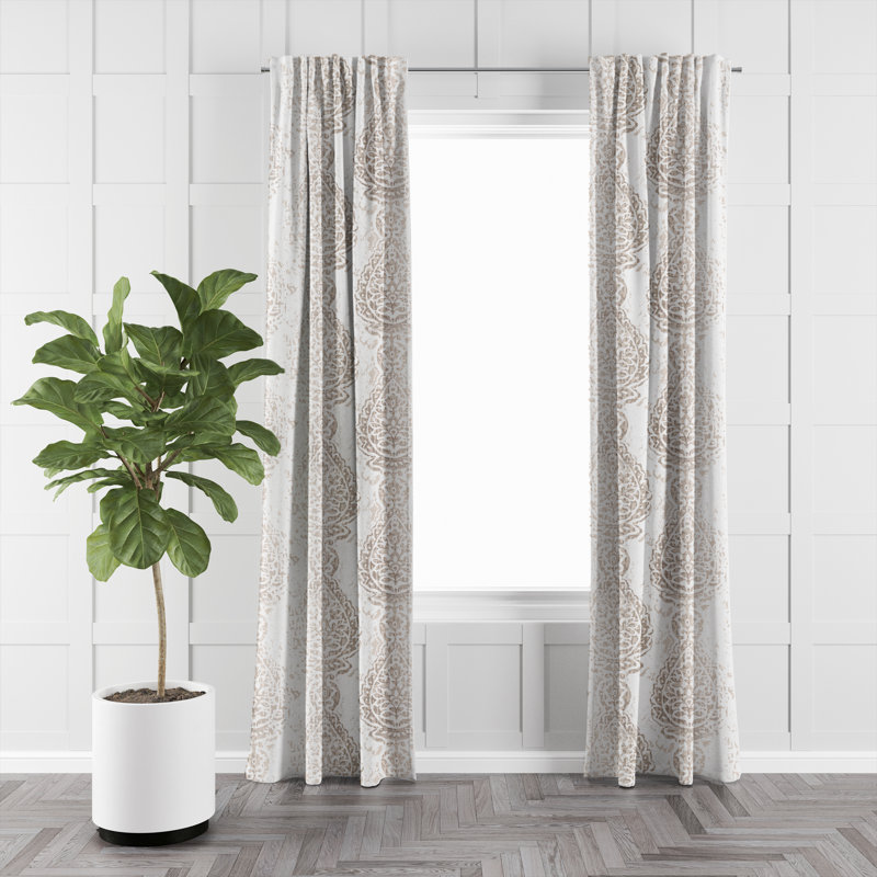 Prassana 100% Cotton Paisley Room Darkening Rod Pocket Single Curtain Panel