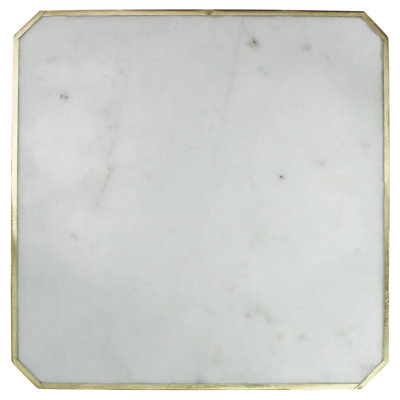 Loren Platter With Brass Edge, Marble - Square INCOMPLETE 