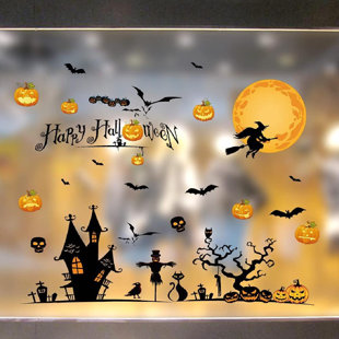 Happy Halloween Carnival Party Window Decoration Clings 