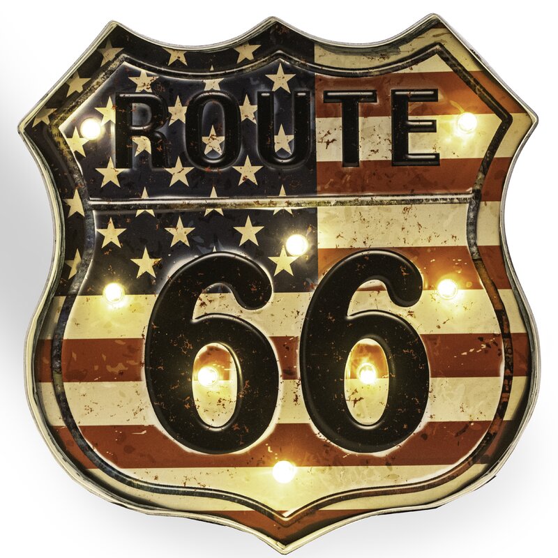 Rustic Metal Route 66 Wall Decorations - Route 66 Wall Décor