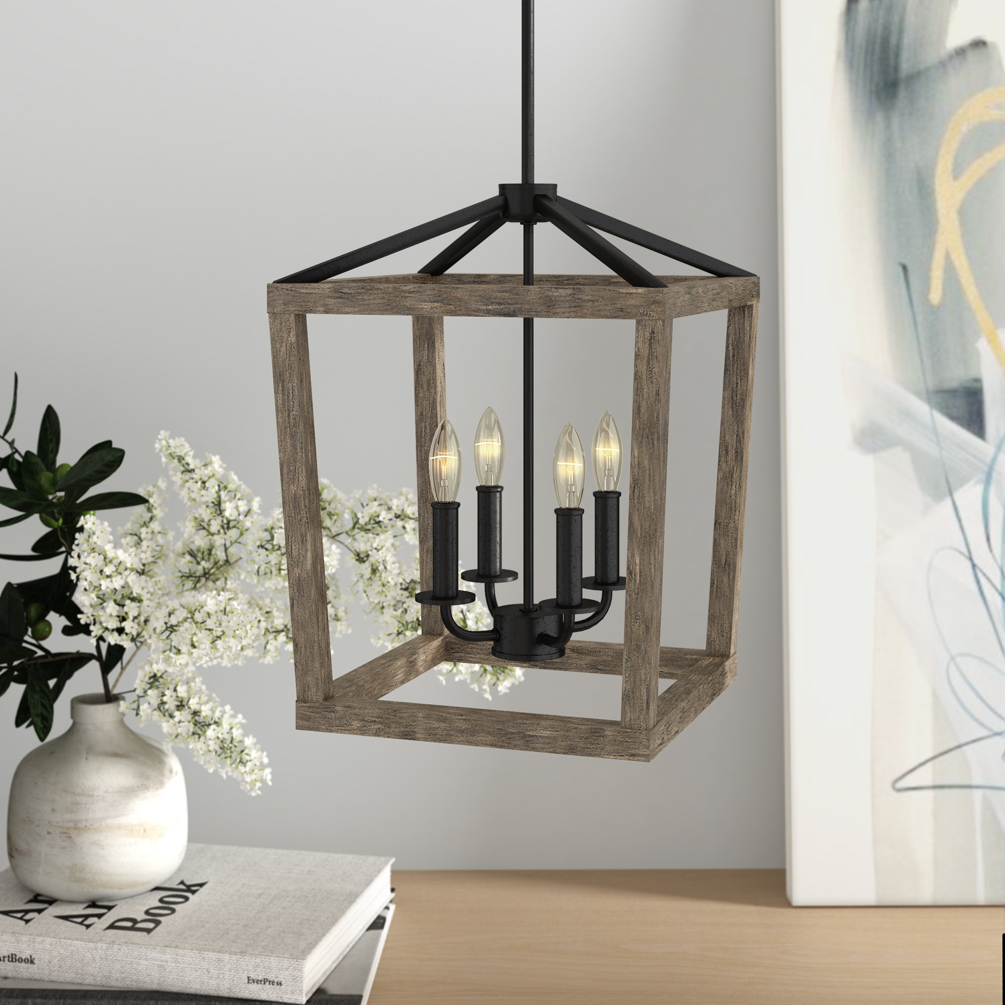 Fortuna 4 Light Lantern Square Rectangle Pendant Reviews Fortuna 4 Light Lantern Square