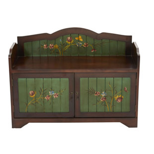 Cabinet Storage Benches You Ll Love Wayfair Cuellar Antique Fl Wood Storage Bench