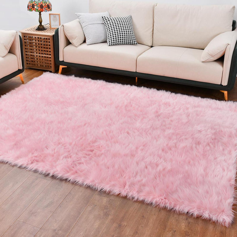 Dosie Handmade Shag Pink Area Rug Rug Size: Rectangle 8' x 10'