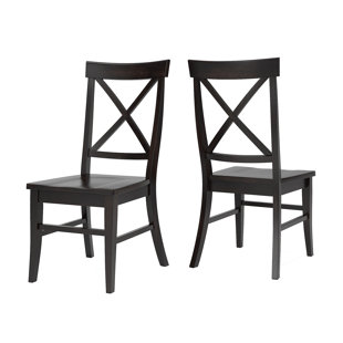 Fortville X-back Solid Wood Dining Chair (Set Of 2) by Three Posts Comparison
