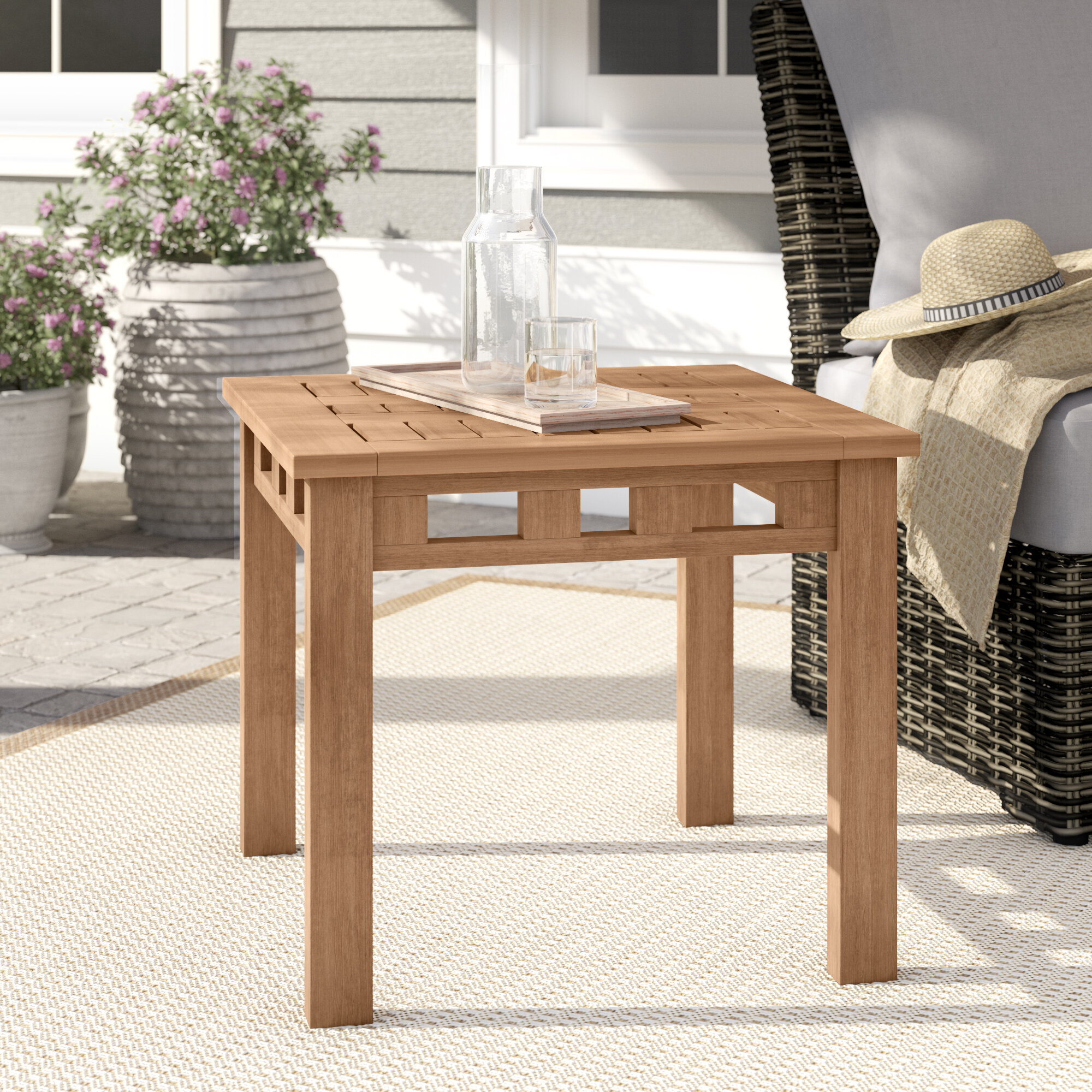 Calila Teak Side Table Reviews Birch Lane