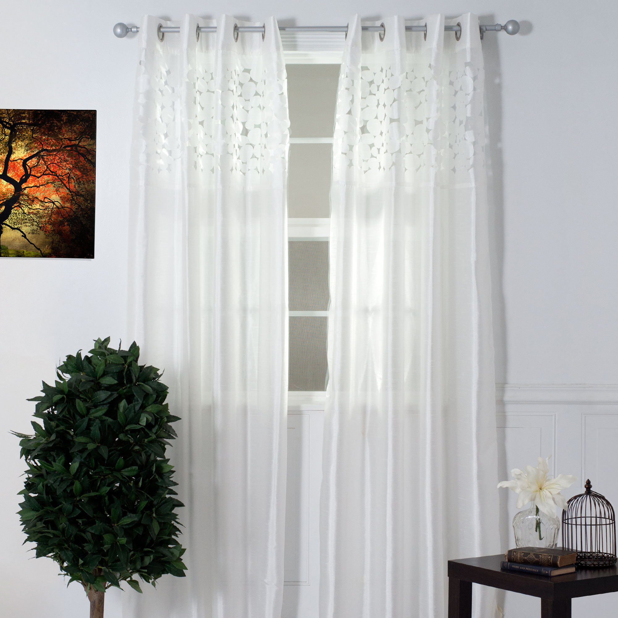 Modern Eyelet Curtain For Living Room Bedroom Laser Cut Window Treatment