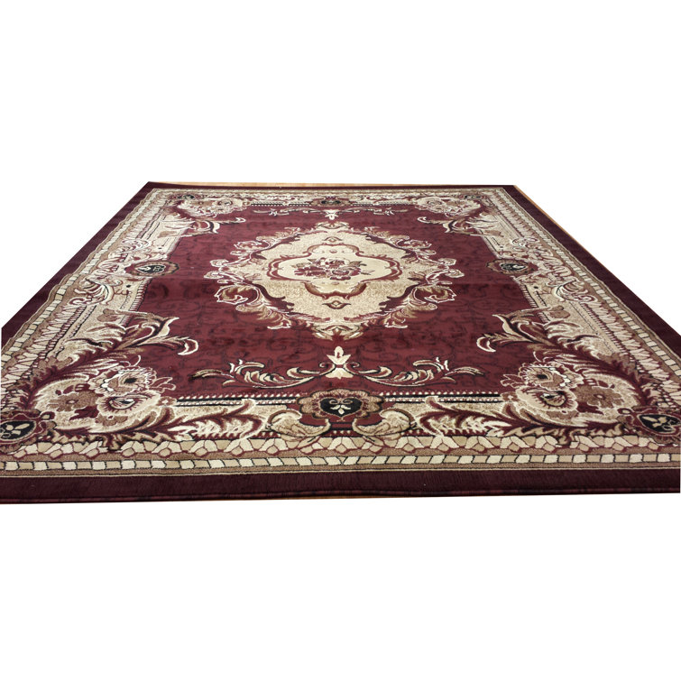 Rug Tycoon Burgundy/Ivory Area Rug | Wayfair