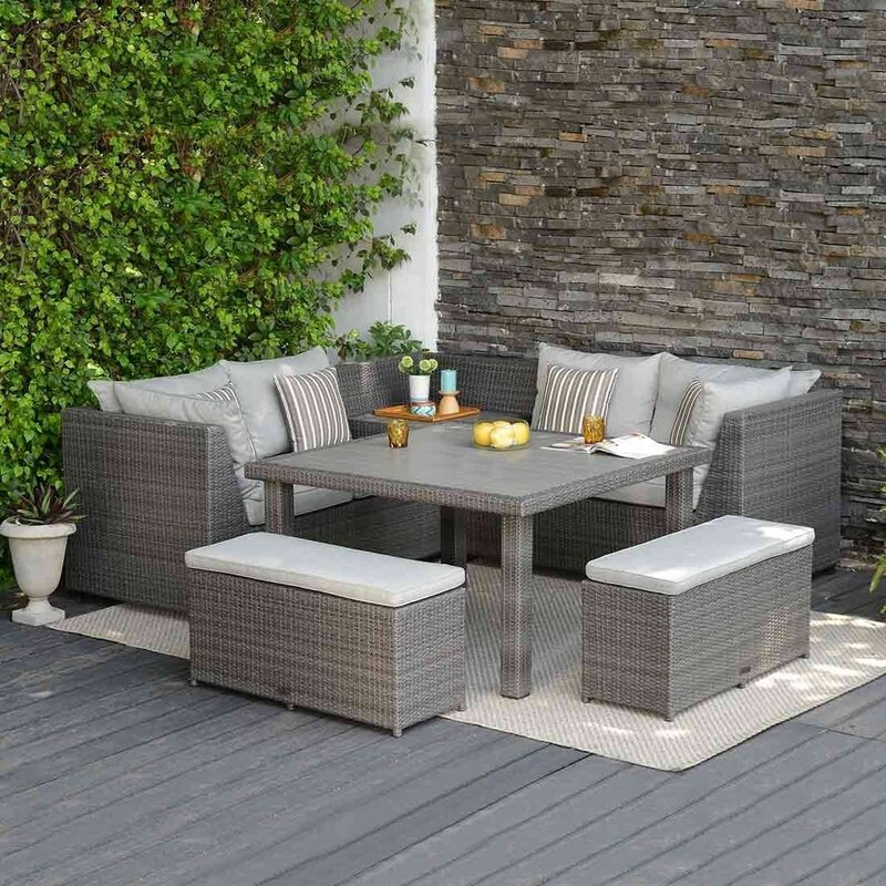 Garten Living 8Sitzer LoungeSet Headley aus Polyrattan