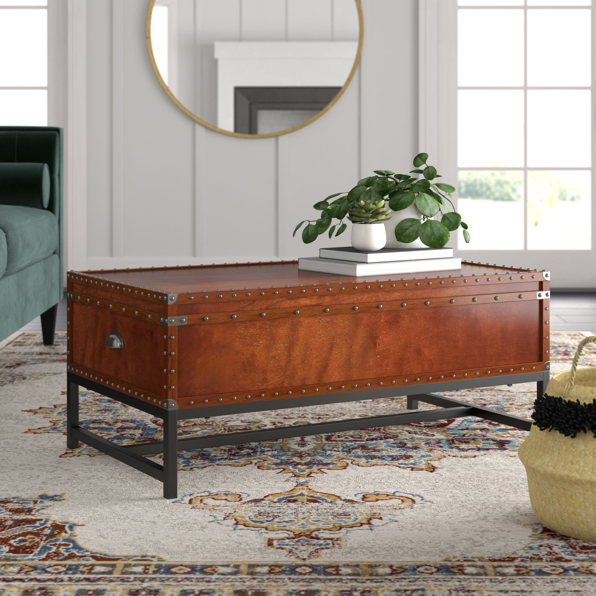 Deco 79 55787 Traditional Fabric-Covered Wooden Trunk-Style End Table 22 H x 18 L Textured Black Finish