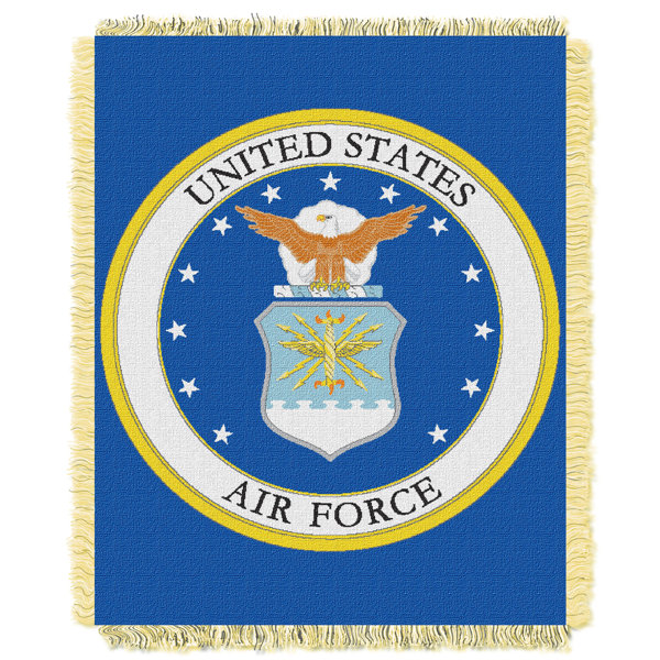 Made in The USA Home Seal Cotton Woven Blanket Throw 61x36 for Back of Couch or Sofa US Air Force Made in The USA Home Seal Cotton Woven Blanket Throw 61x36 for Back of Couch or Sofa US Air Force