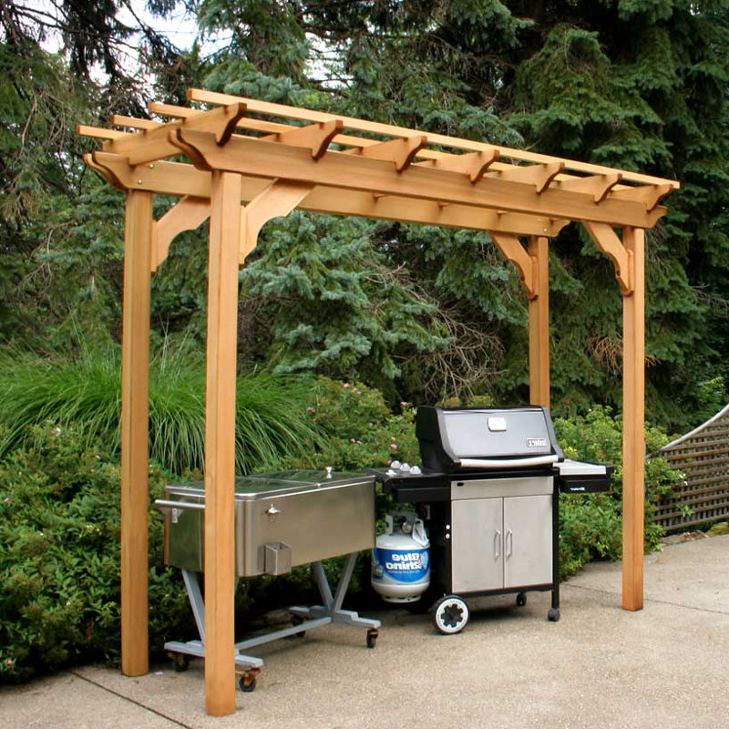 Creekvine Designs Cedar New Dawn 8 Ft W X 3 Ft D Solid Wood Pergola Wayfair