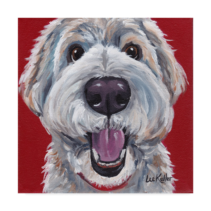 Winston Porter Golden Doodle Expressive Acrylic Painting Print On Wrapped Canvas Reviews Wayfair