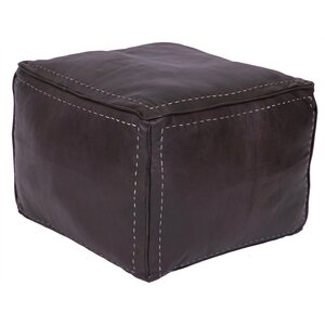 Moroccan Square Pouf Leather Ottoman