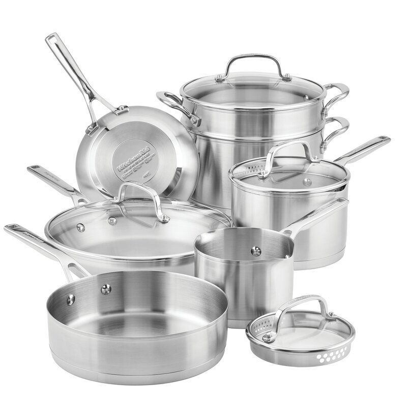 Mueller 17 - Piece Stainless Steel Cookware Set & Reviews