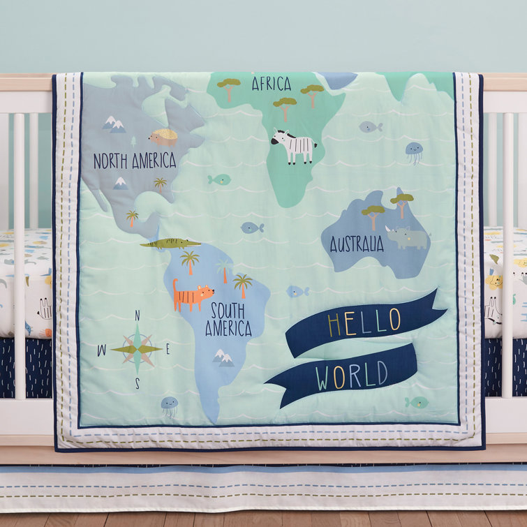 map crib bedding