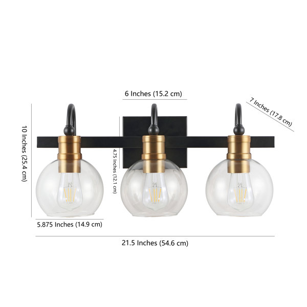 Everly Quinn Escondido 3 Light Black Brass Gold Vanity Light Reviews Wayfair