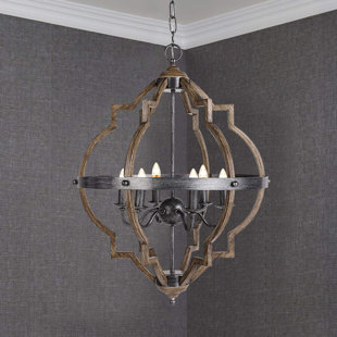 Vintage Farmhouse Chandelier Hanging Lighting E12 Base-Matte Black 
