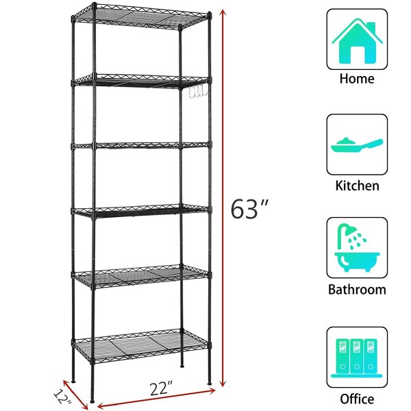 MelysEU Standing Shelf Units Multi-functional Double Layers Hollow Out Stand Rack Storage Shelves
