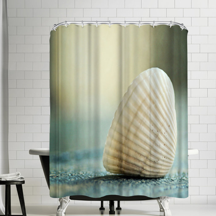 East Urban Home The Gingham Owl Seashell Shower Curtain Wayfair