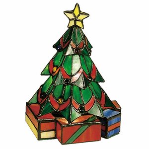 Tiffany Holiday Christmas Tree Accent Table Lamp