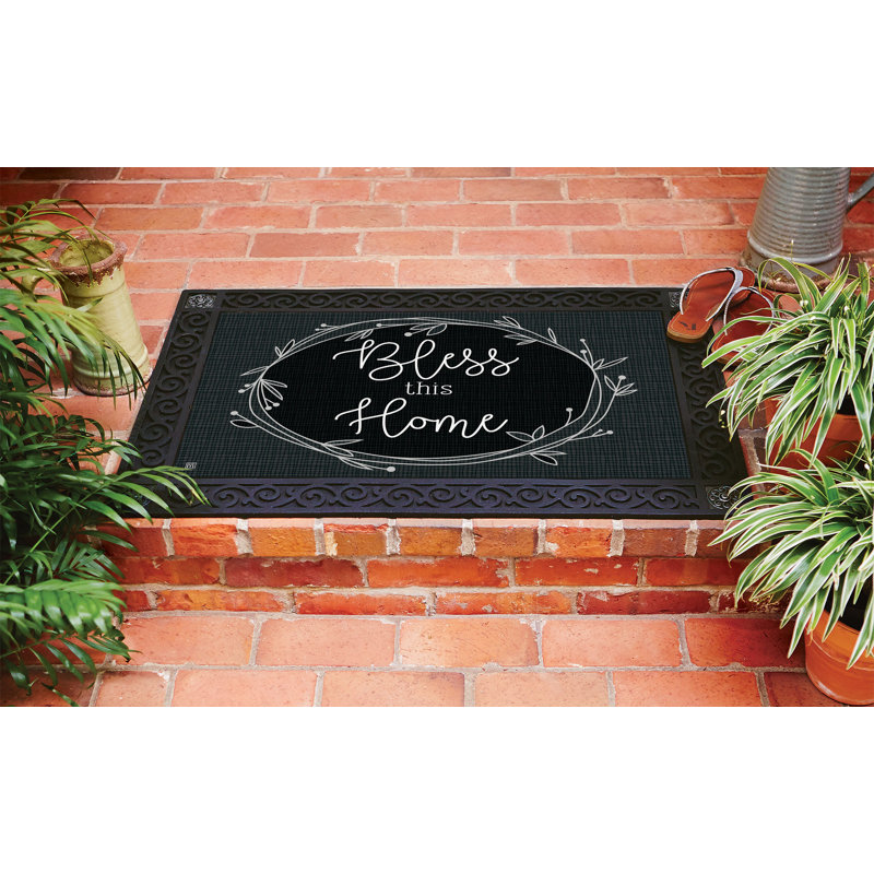 Studio M Wreath Blessing 30 In X 18 In Non Slip Outdoor Door Mat