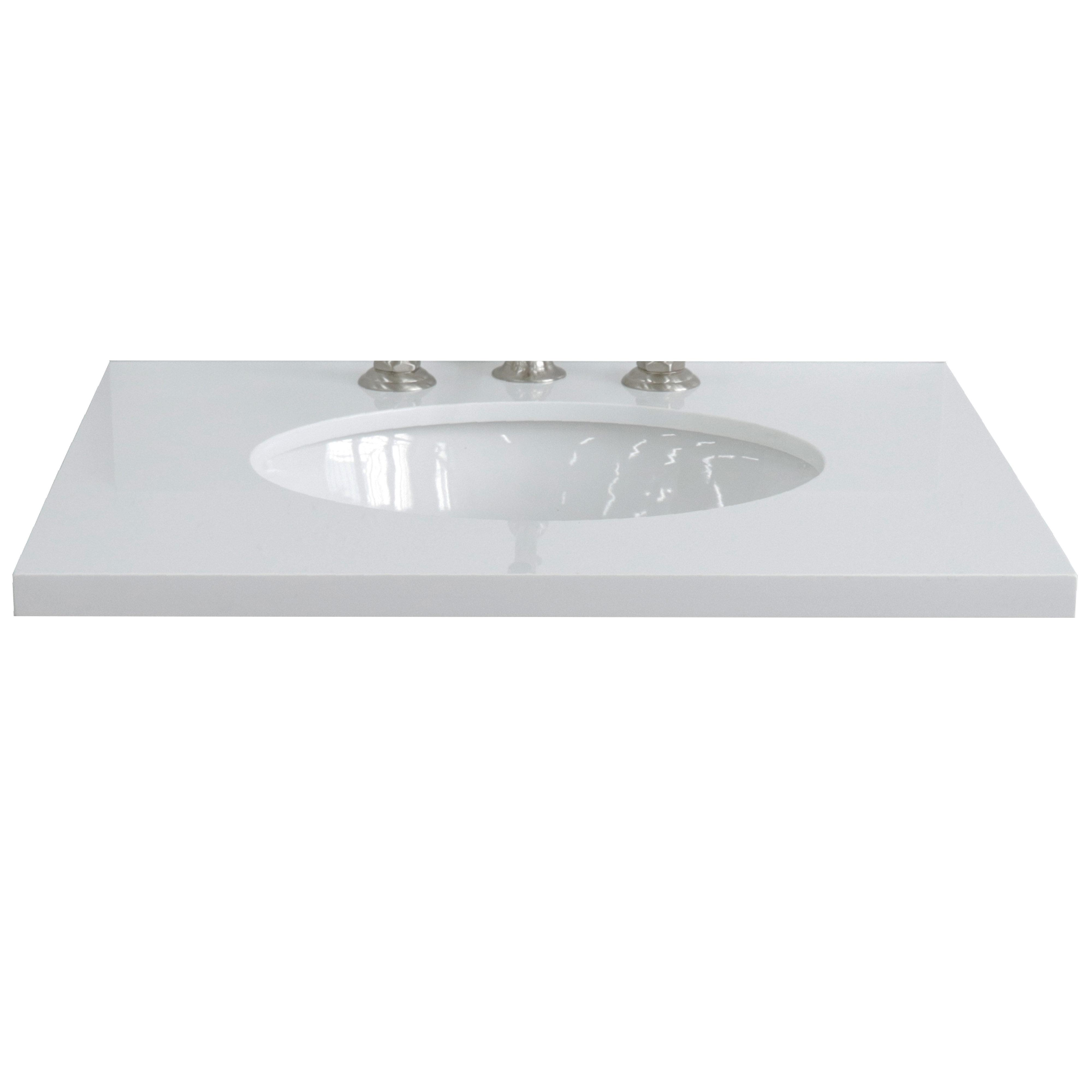 Bellaterra Home 25 Single Bathroom Vanity Top In White Quartz With Sink Wayfair