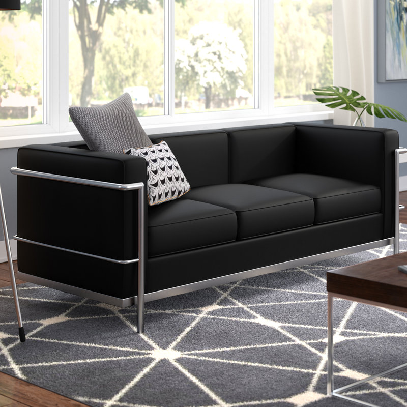 Wade Logan Burnside Leather Sofa Reviews Wayfair