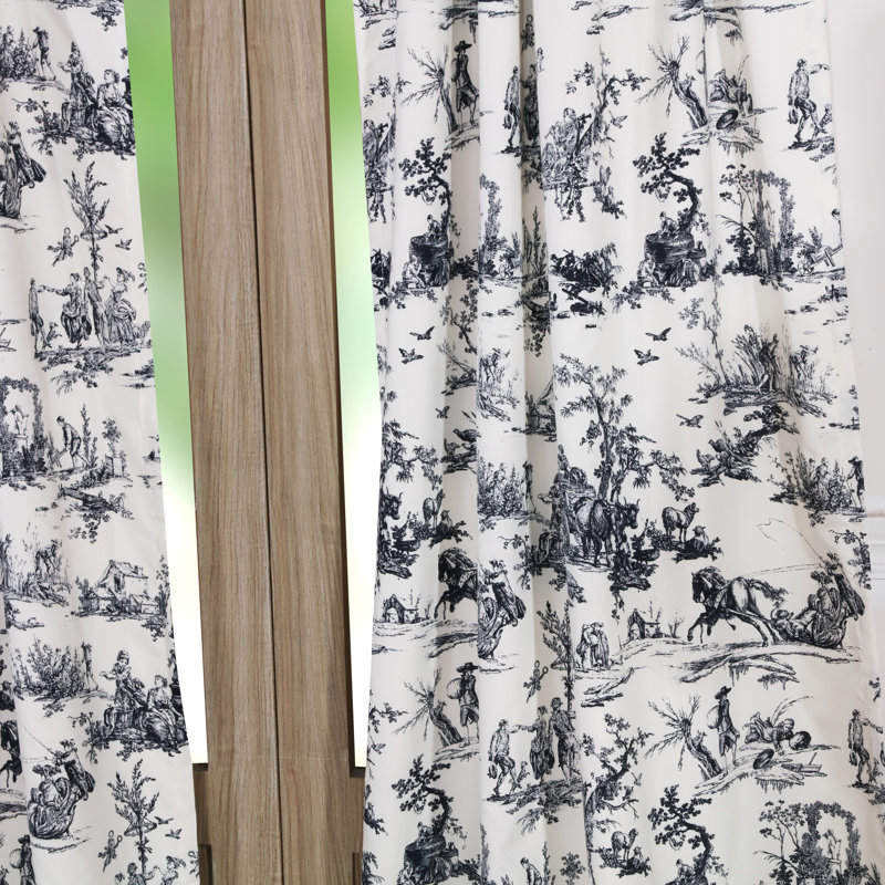Ophelia Co Brenden Toile Semi Sheer Rod Pocket Curtain Panels