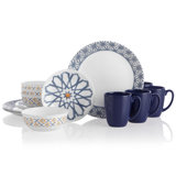 Amalfi Azul 16 Piece Dinnerware Set, Service for 4