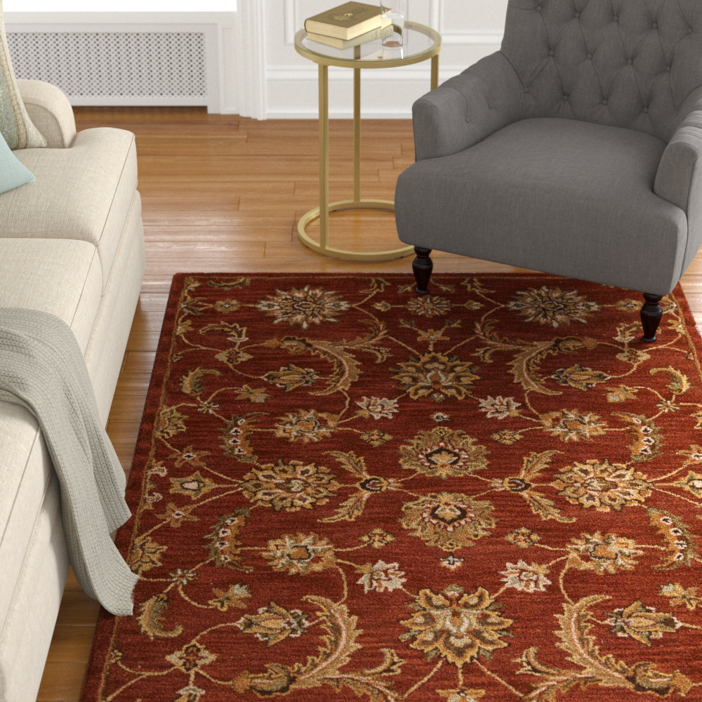 Charlton Home Murph Oriental Handmade Tufted Wool Dark Red Area Rug Reviews Wayfair