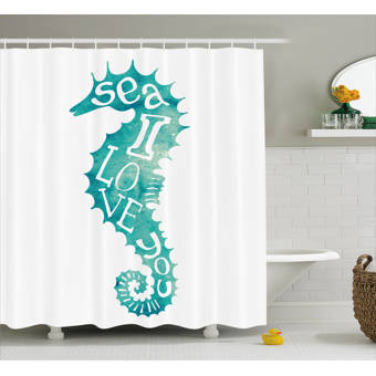 Highland Dunes Roxanna Love Is In Sunny Sea Shower Curtain Hooks Wayfair