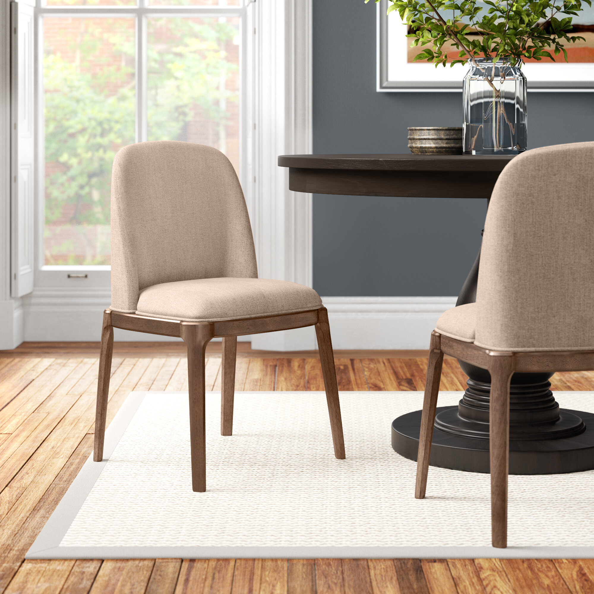 melba upholstered dining chair in brown