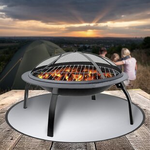 ZENY 36 Portable Steel Fire Pit Ring Metal Campfire Ring Fire Rings Backyard Camping Cookout BBQ Patio 
