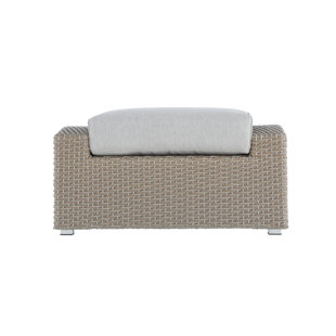 Go to store & view more images Pleasant Avenue Brick Outdoor Teak Ottoman with Cushion by Rosecliff Heights